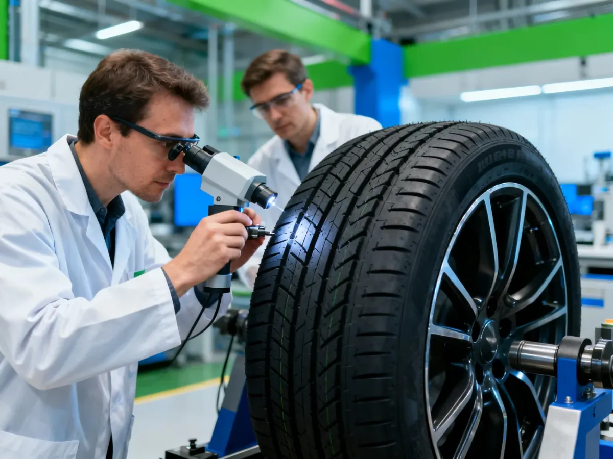 Badanie bieżnika opony w nowoczesnym laboratorium badawczo-rozwojowym