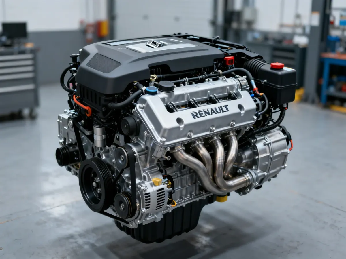Komora silnika nowoczesnego modelu Renault Master z widocznymi detalami technicznymi jednostki napędowej.