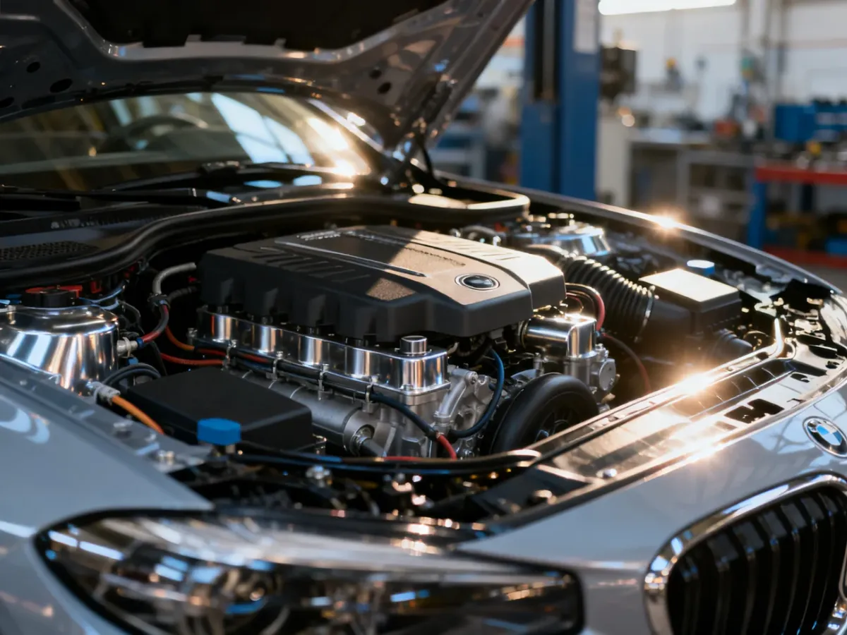 Widok na nowoczesną komorę silnika Hondy CR-V z widocznymi detalami mechanicznymi i metalowymi elementami.